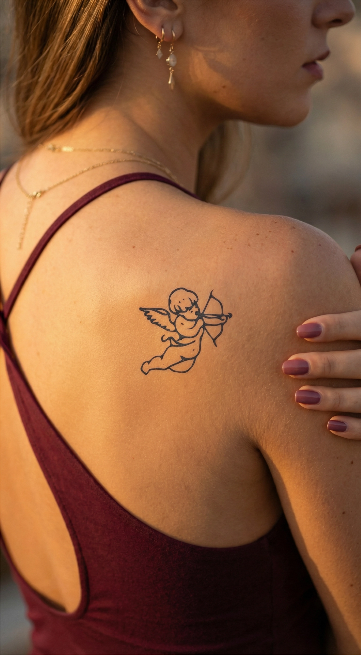 Tatuaj temporar Cupidon aplicat pe piele